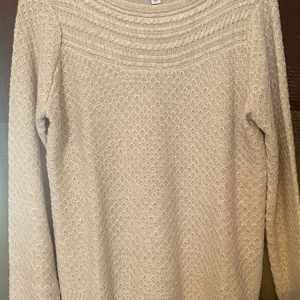 Croft & Barrow Women's Textured Beige Sweater - Picture 2 of 8